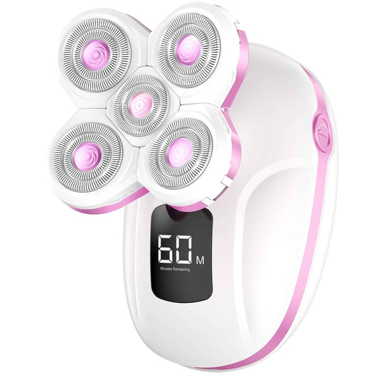 Electric Razors for Women,Shaver for Women,Rechargeable Rotary Painless Shaver for Legs,Cordless Womens Bikini Trimmer for Lady Grooming,Body Wet/Dry Razor Waterproof Grooming Kit(Pink)