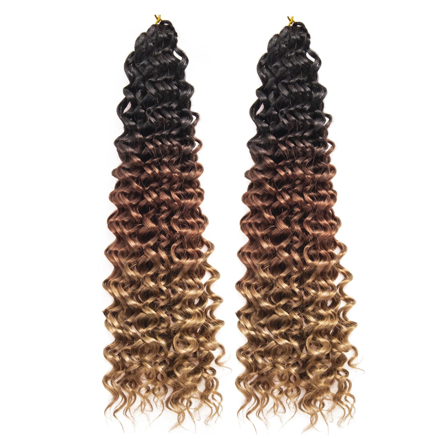 YXCHERISHAIR Curly Crochet Hair GoGo Curl Crochet hair for Women Natural Black Deep Wave Braiding hair,Synthetic Bohemian Crochet Braid Water Wave Crochet hair Extensions(Pack of 2), 18 Inch)