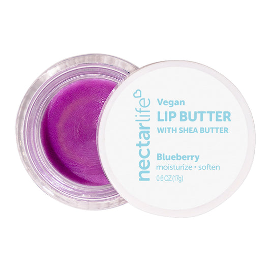 Lip Butter, All Natural, Vegan Lip Balm, Conditioning Lip Butter, Gift for Women and Girls (Blueberry)