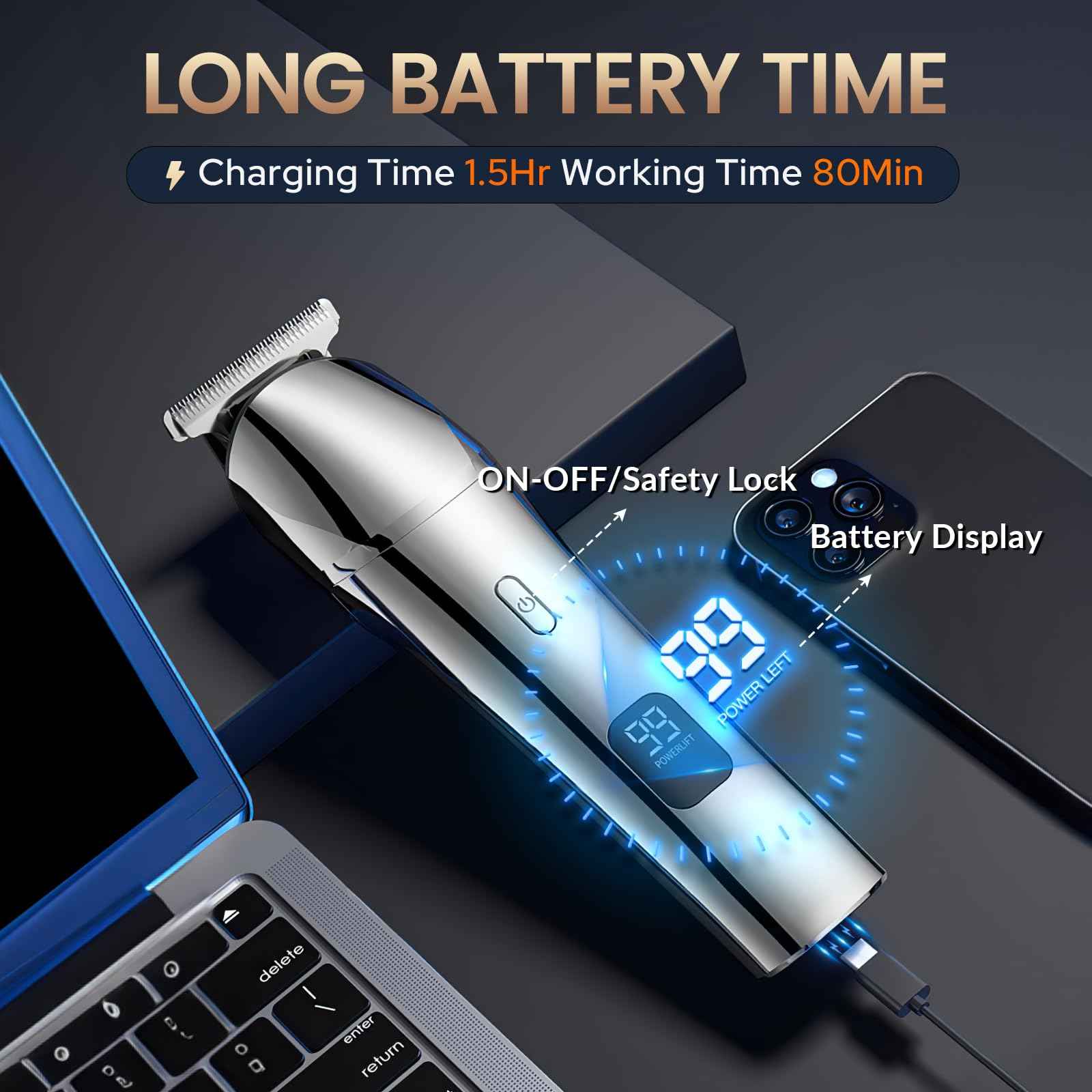 NANSHI Beard Trimmer & Hair Clippers for Men, Electric Razor & Shaver for Nose Body Face Mustache, Cordless Hair Trimmer, Waterproof Men's Grooming Kit, Gifts for Men Husband Father