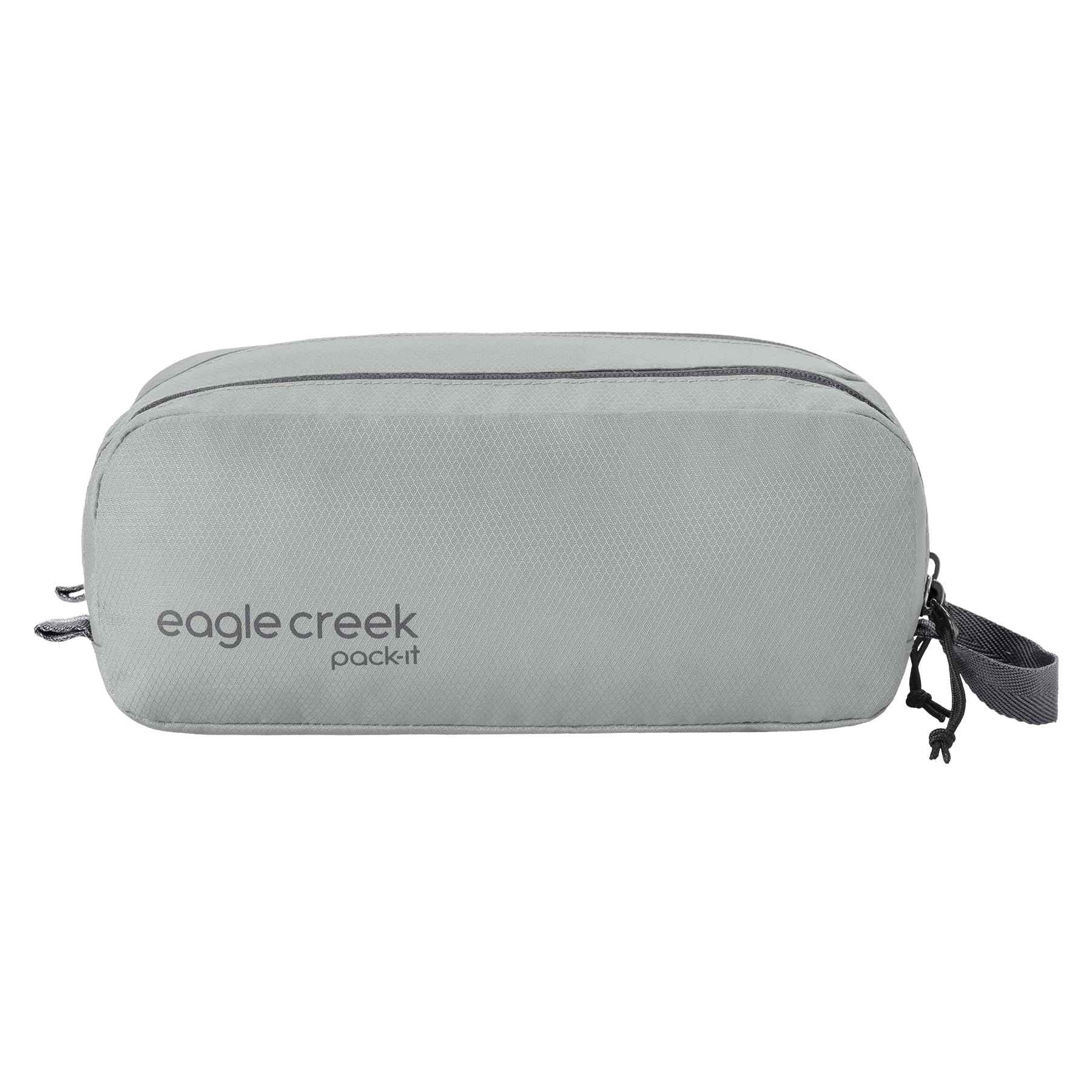 Eagle Creek Pack-It Reveal Quick Trip - Dual-Compartment Toiletry Bag for Travel - Full-Length Zipper Compartments - Recycled Fabric Construction - Water-Resistant & Quick-Drying - Storm Grey