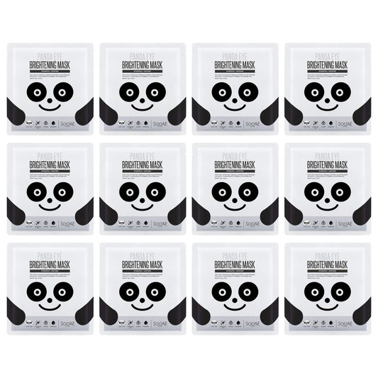 Soo'AE Panda Eye 𝗕𝗿𝗶𝗴𝗵𝘁𝗲𝗻𝗶𝗻𝗴 𝗘𝘆𝗲 𝗠𝗮𝘀𝗸[12 Count ] Eye mask for Dark Circles and Puffiness, Nourish and Brighten Delicate Eye area Skin Made in Korea Korean eye treatment eye patch