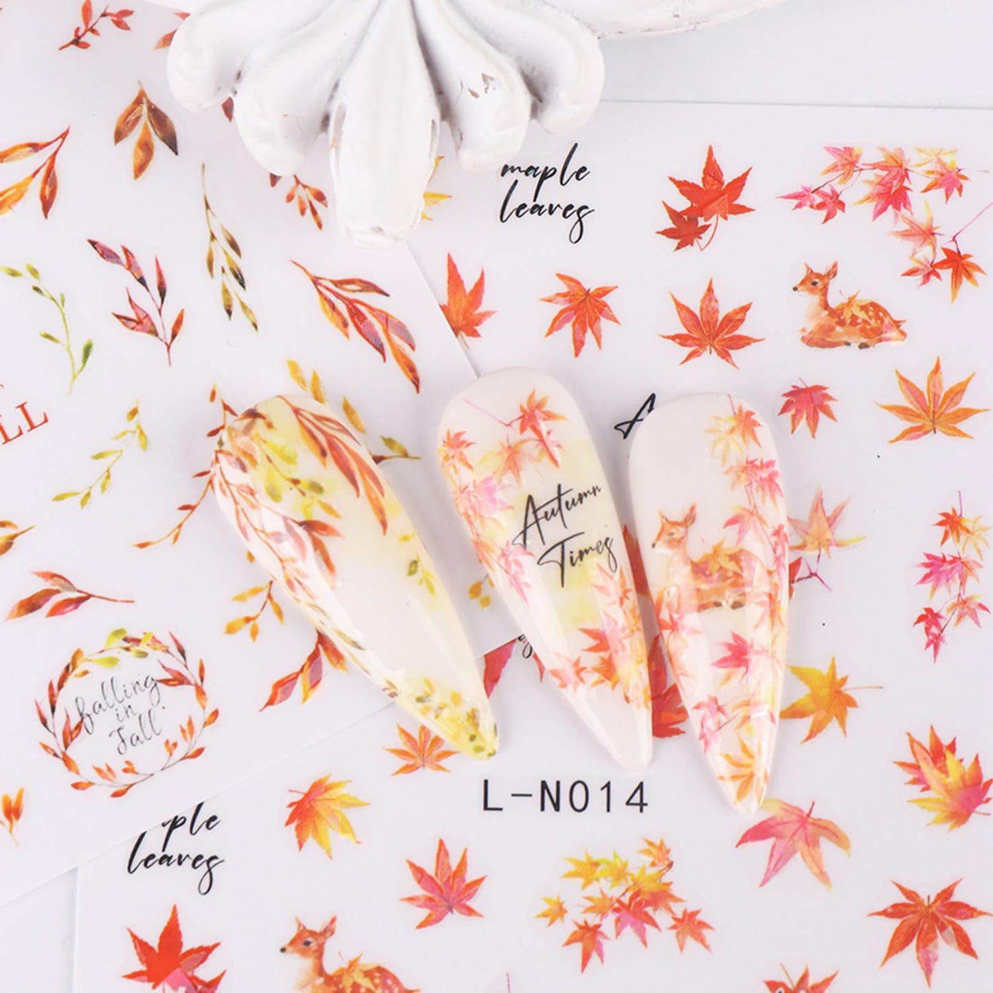 Fall Nail Stickers 3D Autumn Nail Decals Maple Leaves Nail Art Supplies Pine Cone Pumpkin Mushroom Nail Design Self-Adhesive Nail Art Stickers Thanksgiving Nail Accessories for Women Nail Decorations