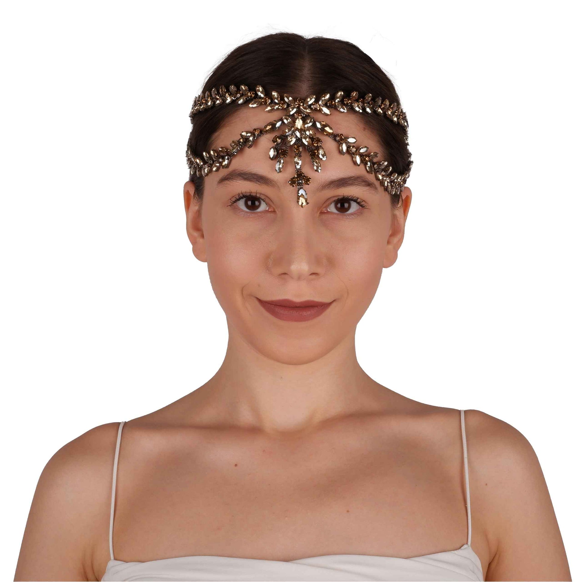 LIMELIA Bride Pediment for Henna Wedding | Glitter Bridal Hair Accessories, Crowns for Birthday Pageant Costume Party | Sultan Design - Black Honey