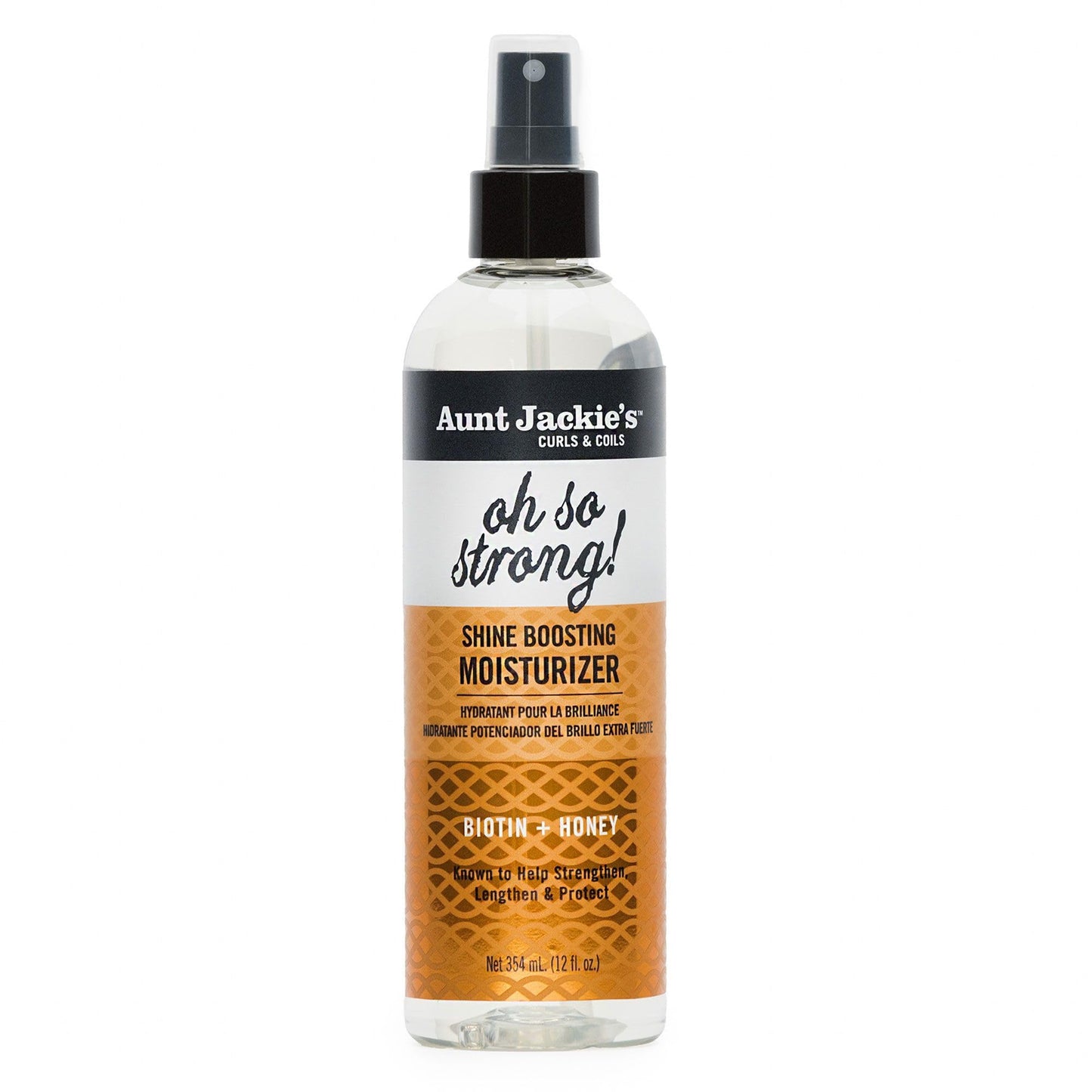 Aunt Jackie's Curls & Coils Biotin + Honey Oh So Strong Shine Boosting Moisturizer, 12 fl oz