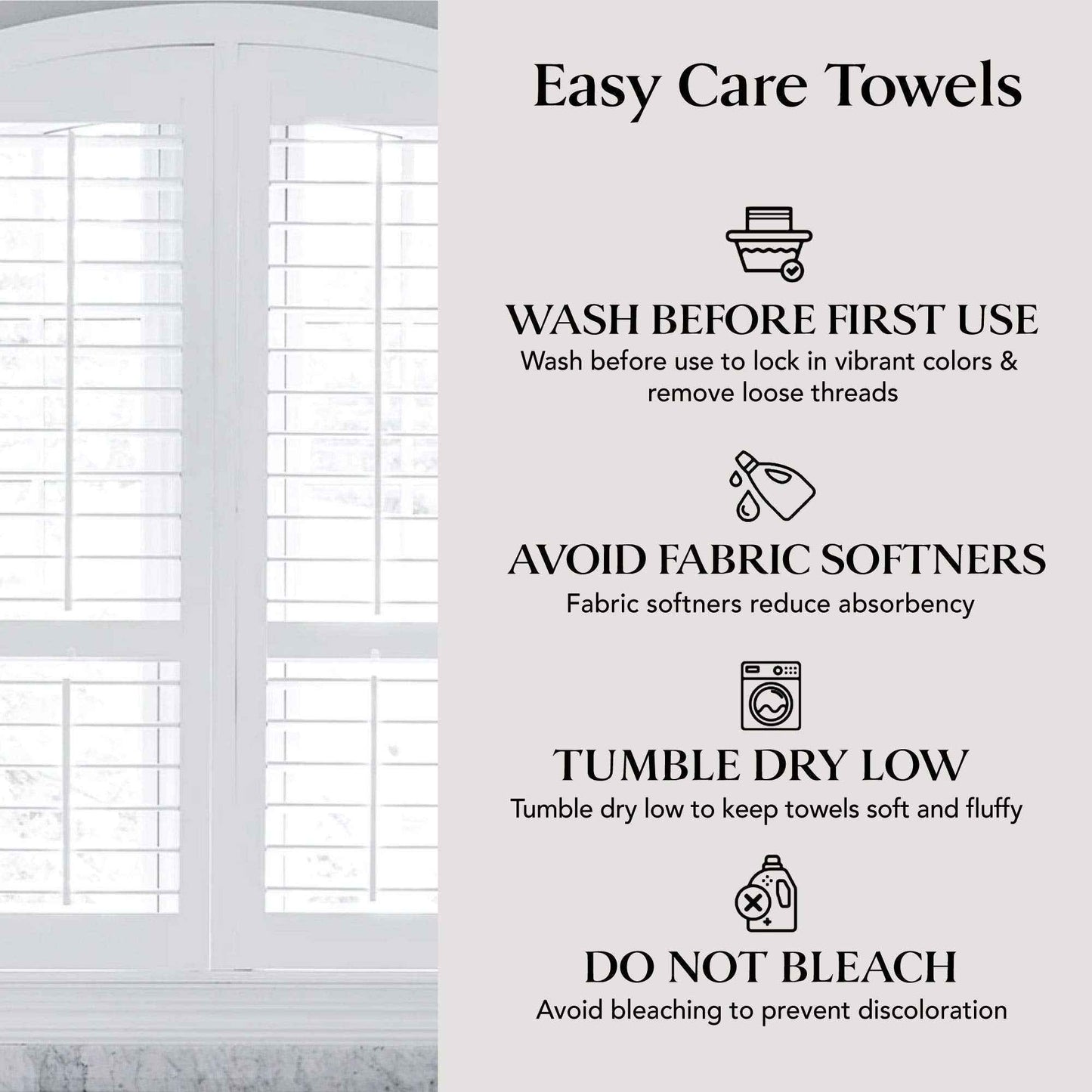 DecorRack 8-Piece Bath Towel Set, 4 Washcloths, 2 Bath Towels, and 2 Hand Towels, Premium Cotton, Highly Absorbent, Super Soft, Quick Dry, White (Set of 8)