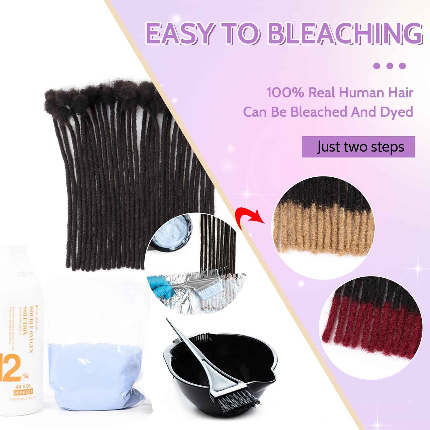 Loc Extensions Human Hair 0.4cm&0.6 cm&0.8cm width 4-18inch 10, 20, 40, 100 strands 100% Human Hair Locs Extensions for Men Women Natural Dreadlocks Can Be Dyed Bleached Curled 0.4cm 8inch 30 Strands