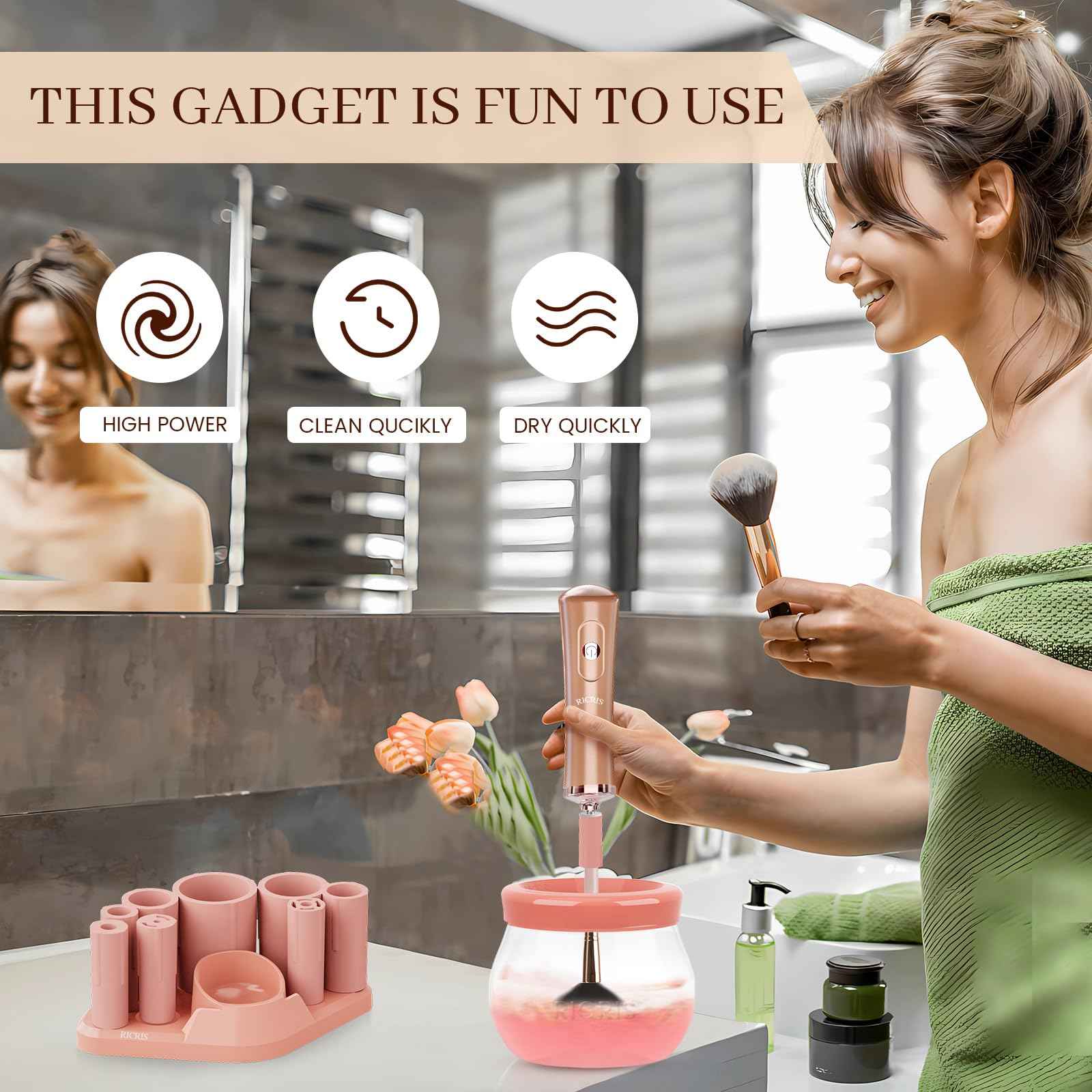 RICRIS Makeup Brush Cleaner Machine and Shampoo
