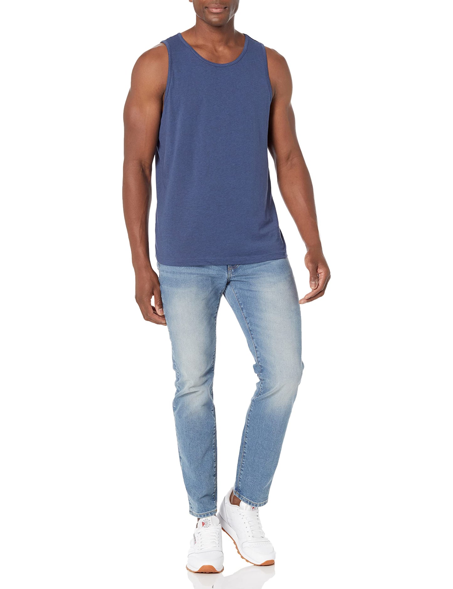 Amazon Essentials Men's Regular-Fit Tank Top, Blue Heather, X-Small