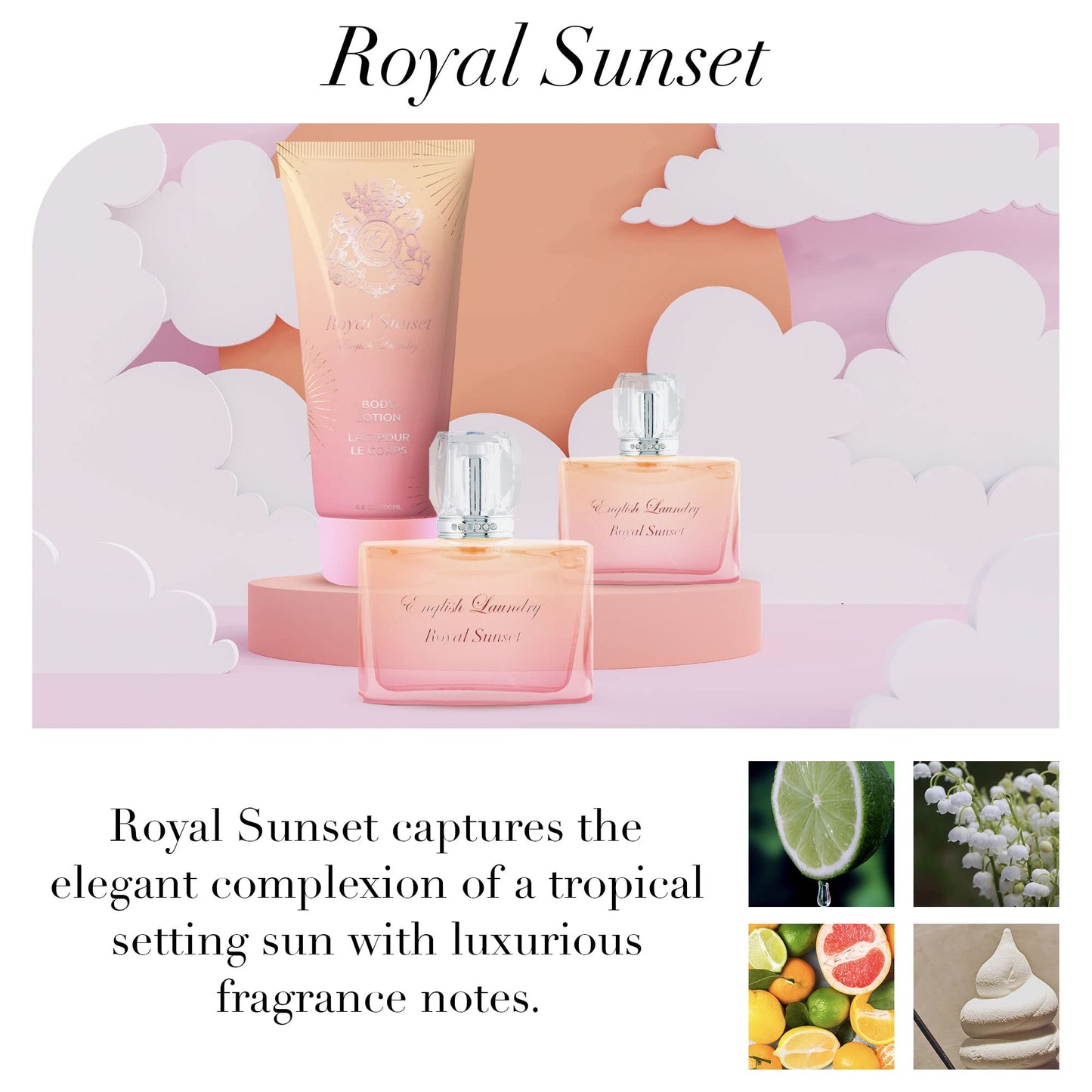 English Laundry Royal Sunset 3 Piece Gift Set EDP, 3.4 fl. oz.