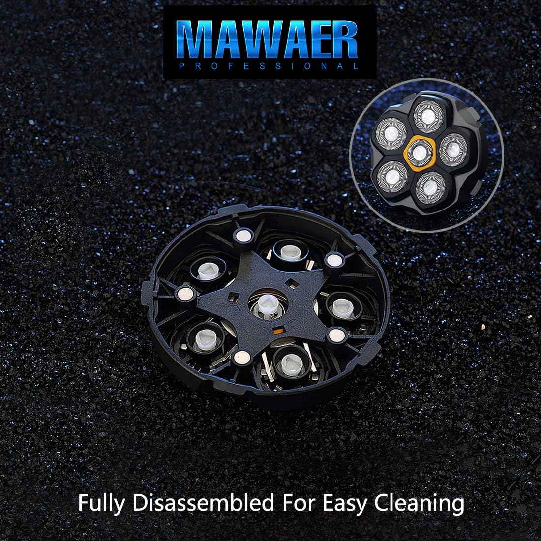 2 pcs Half of the 6 Blade Magnetic Replacement Shaving Head， Head shaver replacement heads