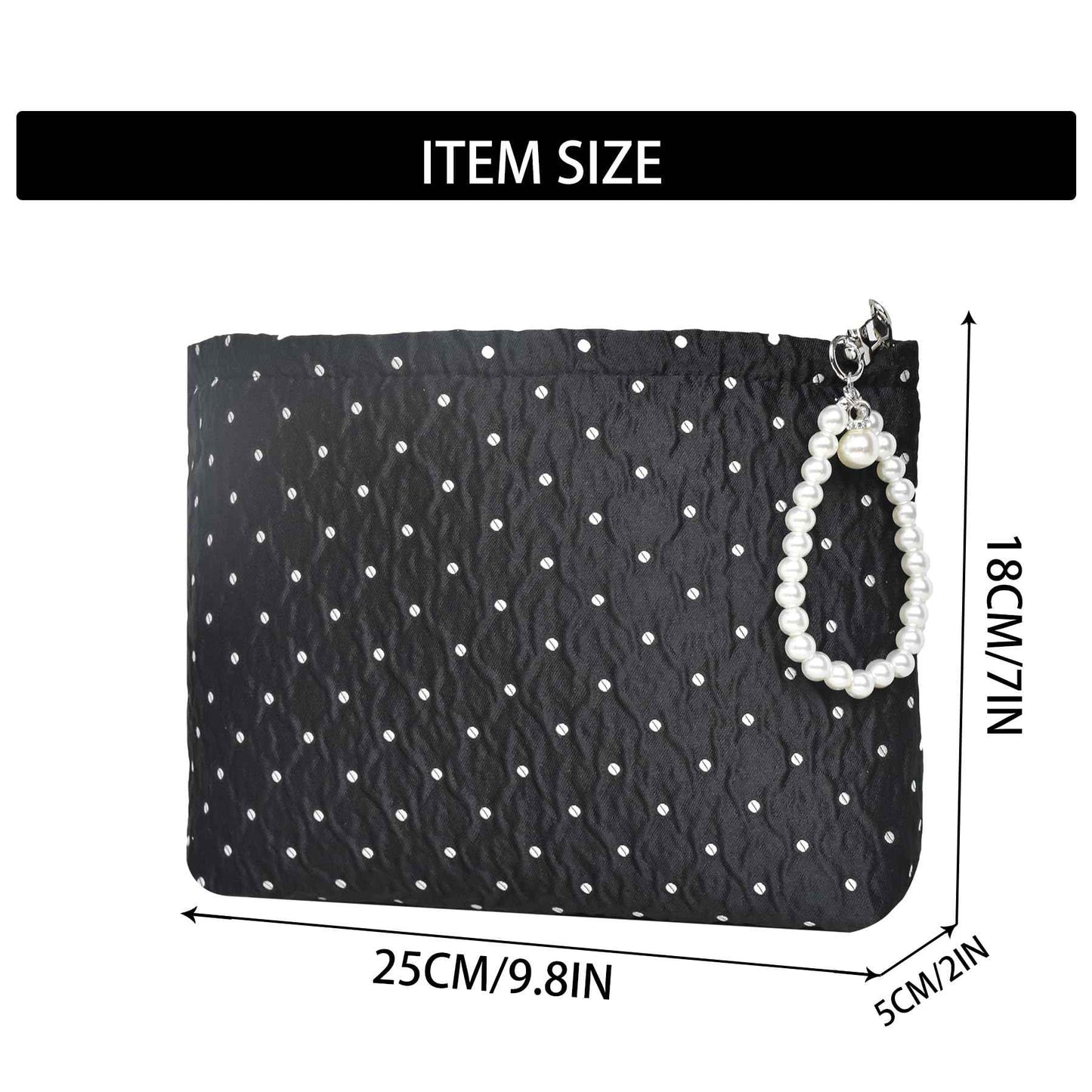 KeYaMee Makeup Bag Travel Cosmetic Bags for Purse Women Organizer Pouch Toiletry Bags with Zipper Large Capacity 037 polka