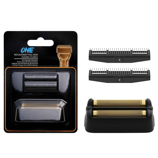 FX79RF2MB Replacement Foil and Cutters for BaBylissPRO FXONE Double Foil Stick Shaver, Hypoallergenic Extra-close Shaver Replacement Head, Matte Black