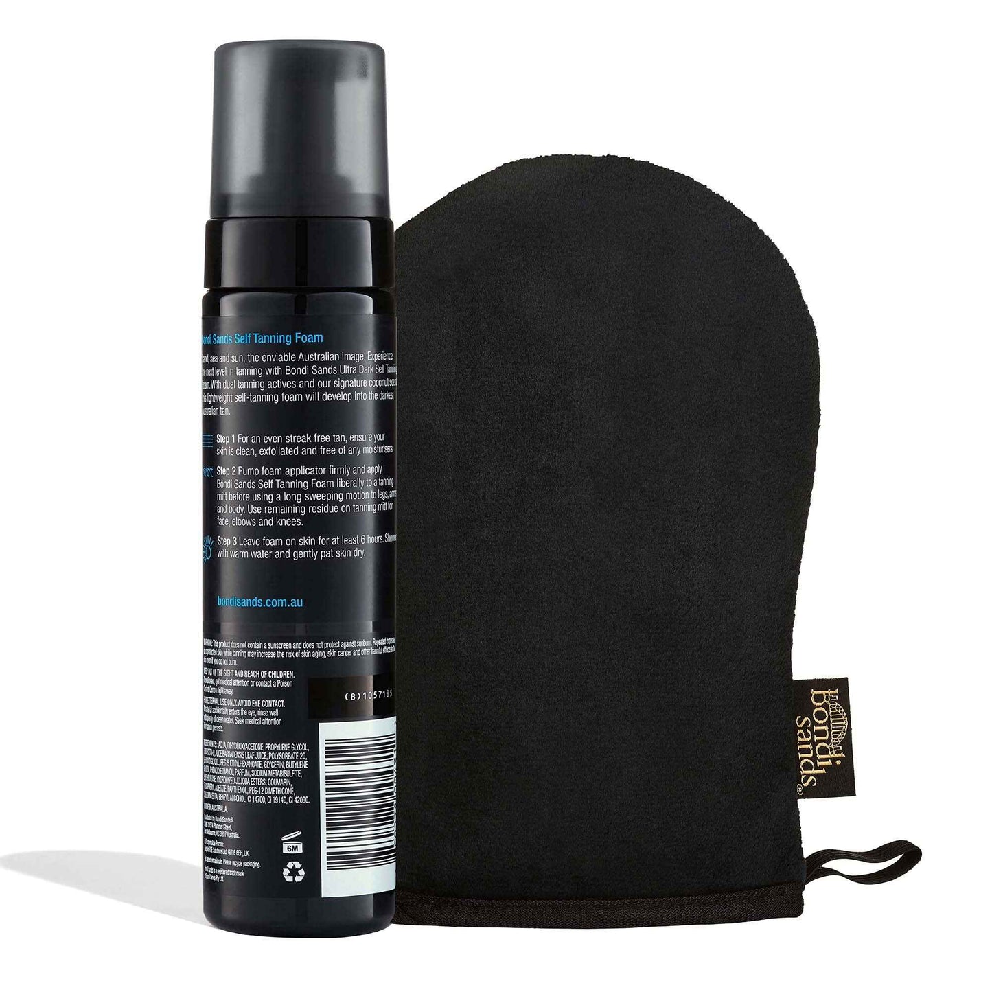 Bondi Sands Ultra Dark Self Tanning Foam + Application Mitt | Includes Lightweight Sunless Foam + Reusable Mitt for a Flawless Finish ($32 Value)
