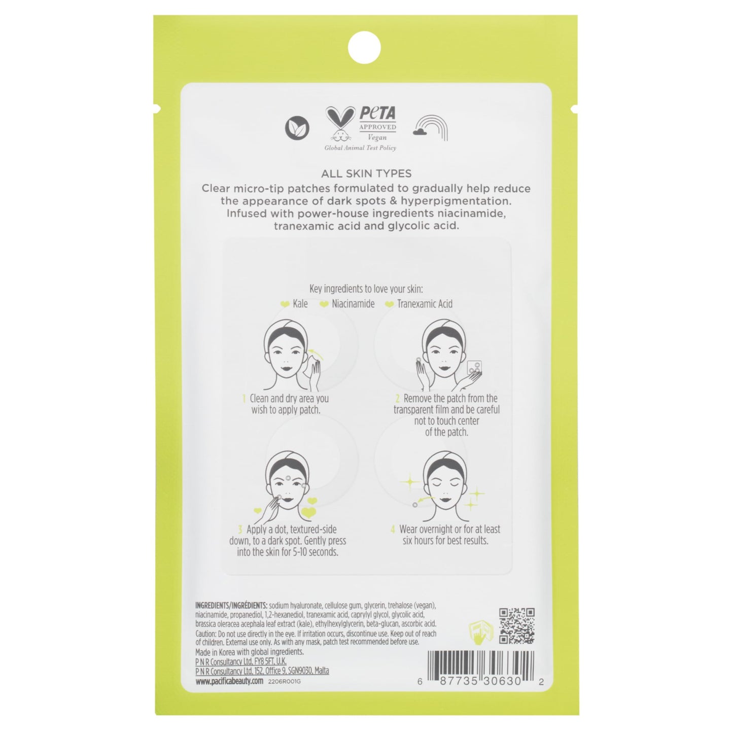 Pacifica Dark Spot Dissolving Micropatches – Microneedling Dots w/ Niacinamide 12-PACK Tranexamic Acid & Kale to Fade Post-Acne Marks and Age Spots, Brightening Patch Treatment, Clean Vegan Skincare