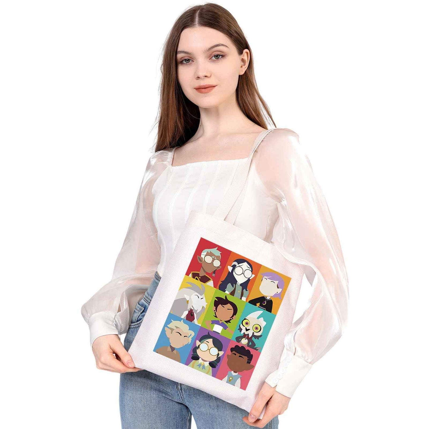 MEIKIUP Owl Inspired Gift Owl Characters Makeup Bag Tote Bag Hexside Magic Gift (OwlCharacters TB)