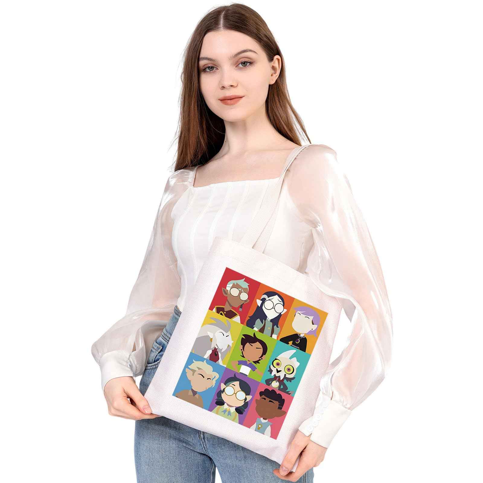 MEIKIUP Owl Inspired Gift Owl Characters Makeup Bag Tote Bag Hexside Magic Gift (OwlCharacters TB)