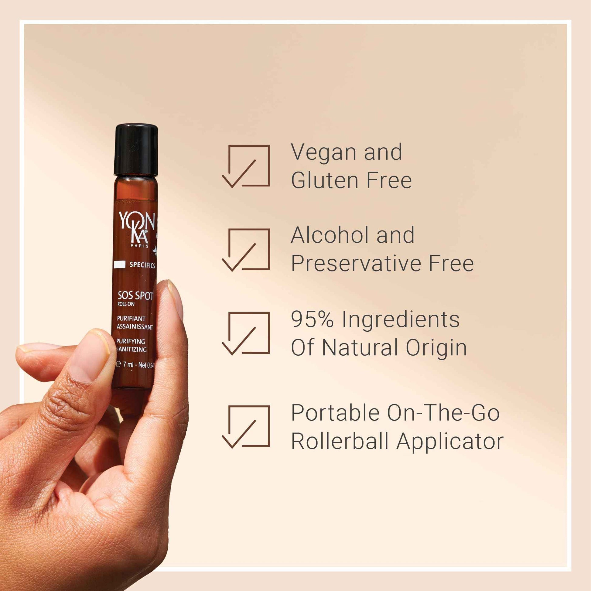 Yon-Ka SOS Spot Acne Treatment | Roll On Natural Lactic Acid to Clear Breakouts | 0.24 fl oz