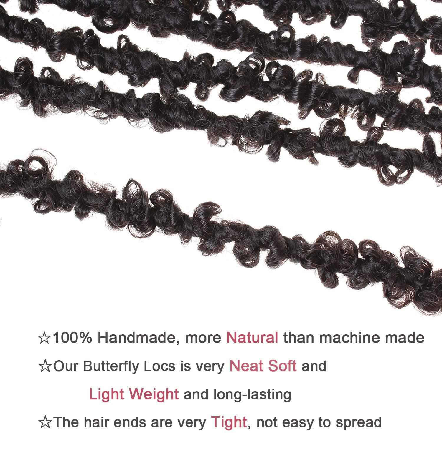 Leeven 30 Inch Long Butterfly Locs Crochet Hair 6 Packs Distressed Locs Crcoeht Braids Hair Natural Black Pre looped Synthetic Messy Goddess Butterfly Soft Locs Crochet Hair Extensions 1B#