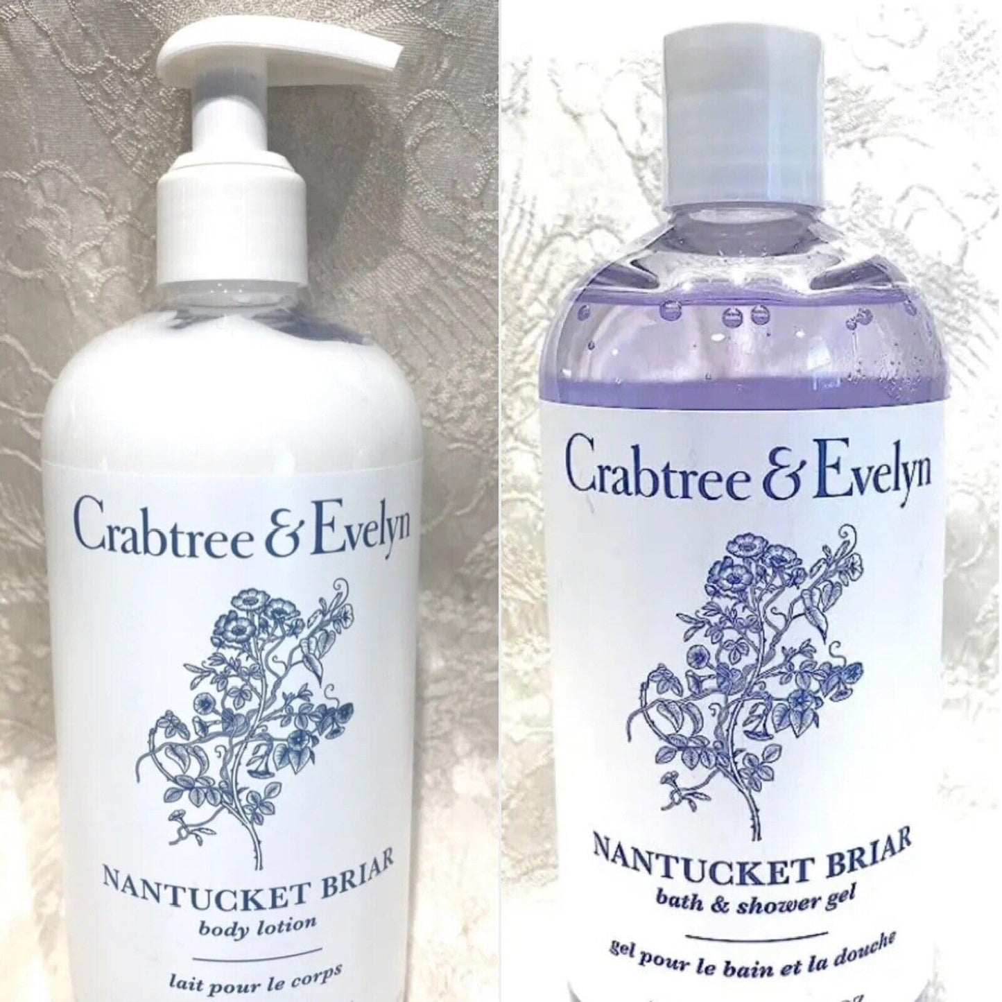 Crabtree & Evelyn Nantucket Briar Body Lotion & Shower Gel Set 16.9 oz