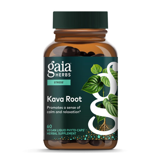Gaia Herbs Kava Root - Helps Sustain a Sense of Calm & Relaxation During Times of Stress*- Made with Noble Kava Cultivars - 60 Vegan Liquid Phyto-Capsules (20-Day Supply)