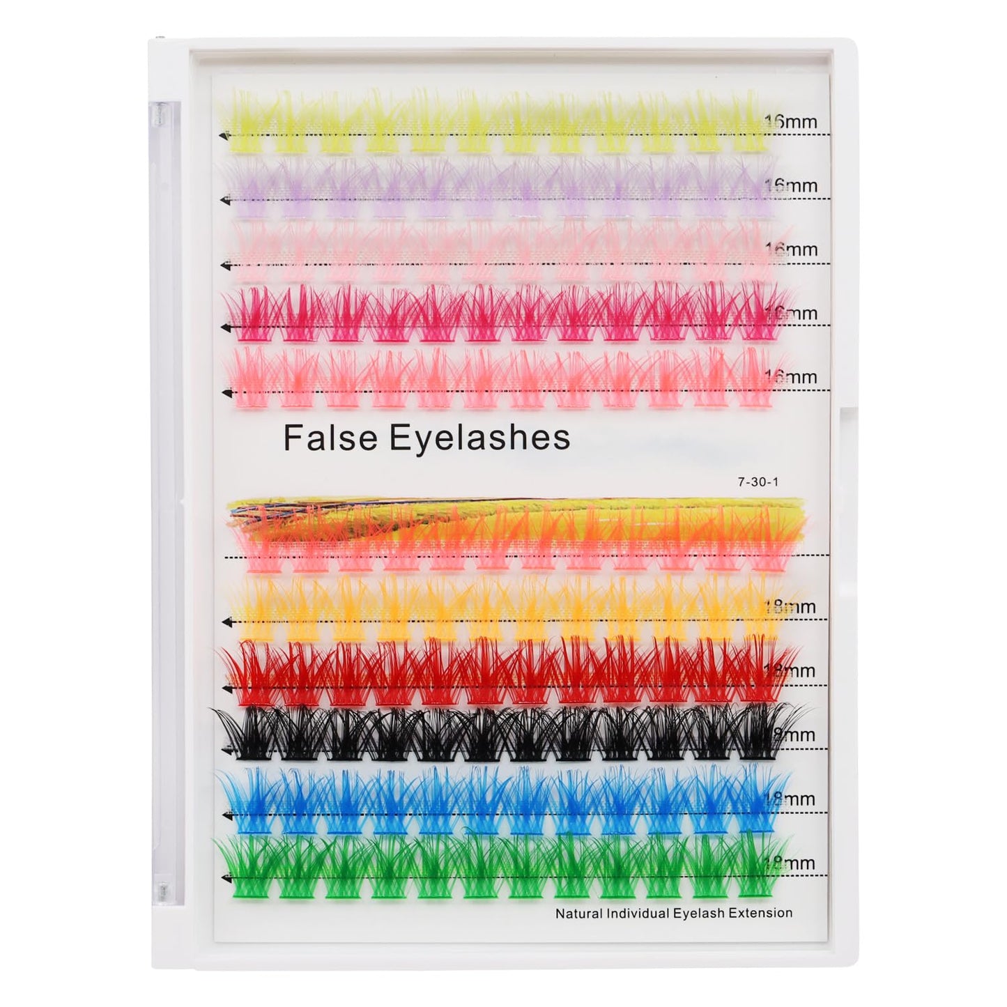 Bodermincer 11 Colors Mixed Tray 132 Clusters Colorful Lash Cluster 12mm+14mm Mixed Wide Cluster False Eyelash Individual Cluster EyeLashes False Eyelashes Eyelash Extension (Colorful 12mm+14mm Mixed)