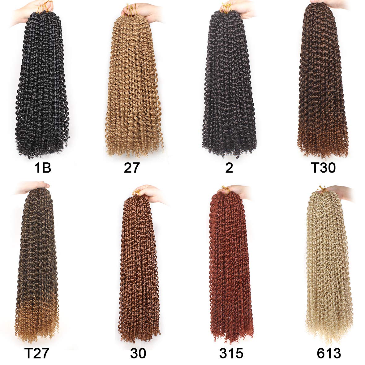 24 Inch Passion Twist Hair 7 Packs Water Wave Crochet Hair For Butterfly Locs Crochet Hair Goddess Bohemian Curly Hair Synthetic Braiding Hair Extensions for Women (24 Inch,T27#)