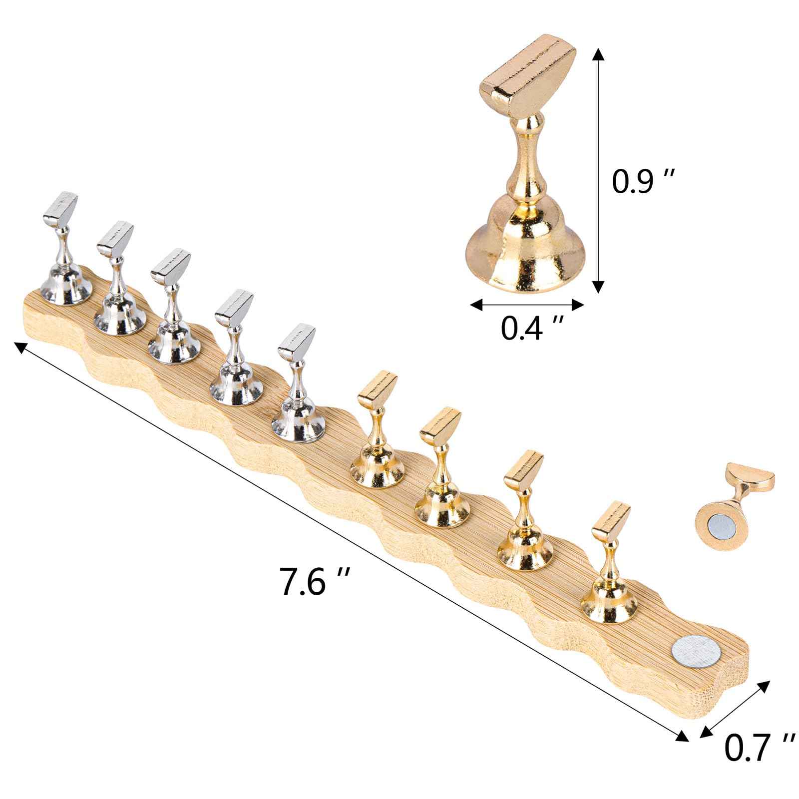 Tbestmax 2 Sets Nail Holder Stand for Press on Nails Display Wooden Wave Shape Nails Holder