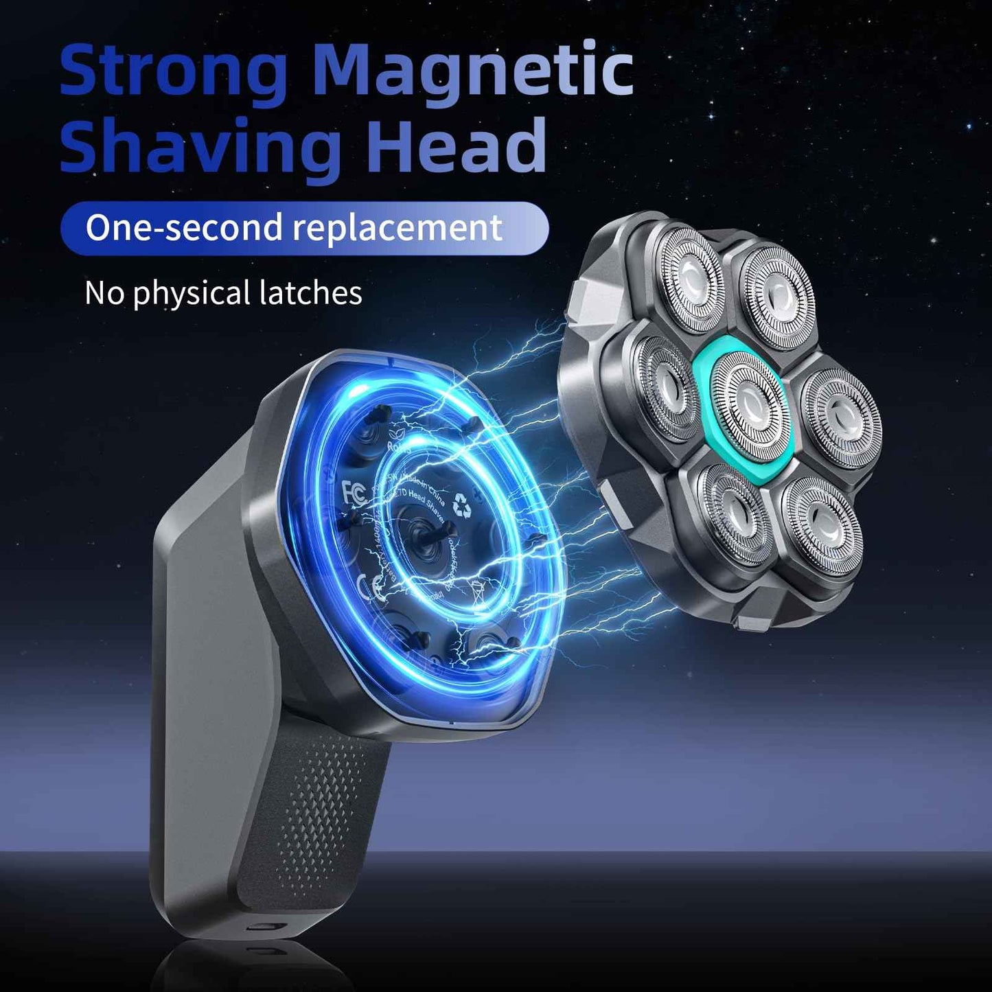 7D Head Shavers for Bald Men - kensen Dual Speed Electric Head Hair Shaver, Long Battery Life Electric Razor IPX6 Waterproof Wet/Dry Shaving LED Display Rechargeable Bald Head Shavers for Men