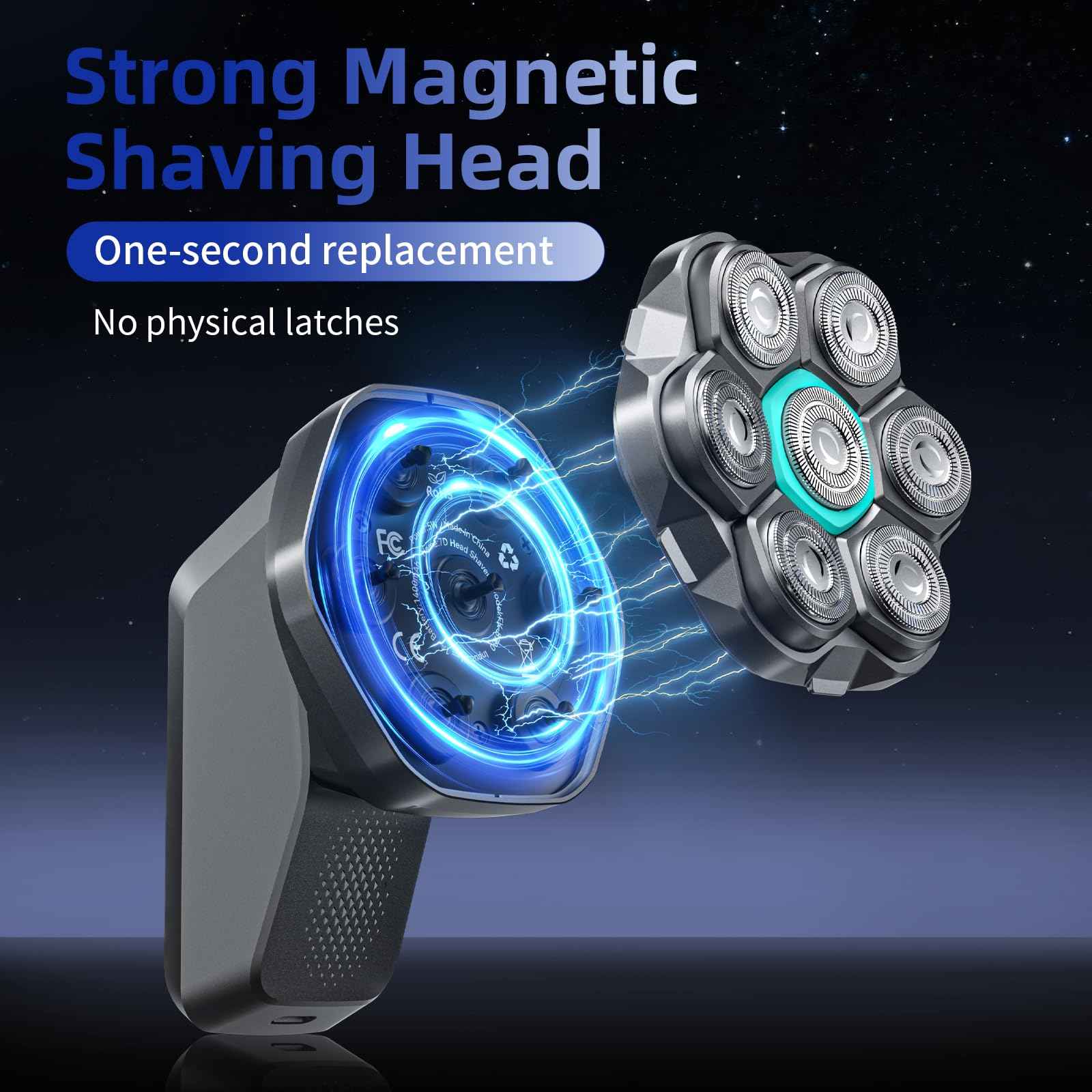 7D Head Shavers for Bald Men - kensen Dual Speed Electric Head Hair Shaver, Long Battery Life Electric Razor IPX6 Waterproof Wet/Dry Shaving LED Display Rechargeable Bald Head Shavers for Men