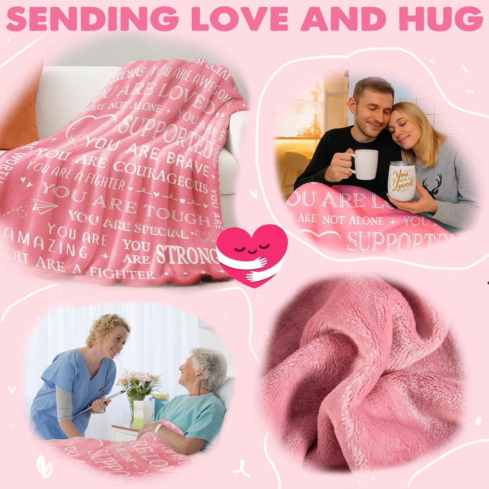 Gift Baskets for Women, Unique Care Package for Women, Self Care Christmas Gifts with Inspirational Gifts Blanket, Get Well Soon Gift for New Mom Wife Sister Friends Birthday