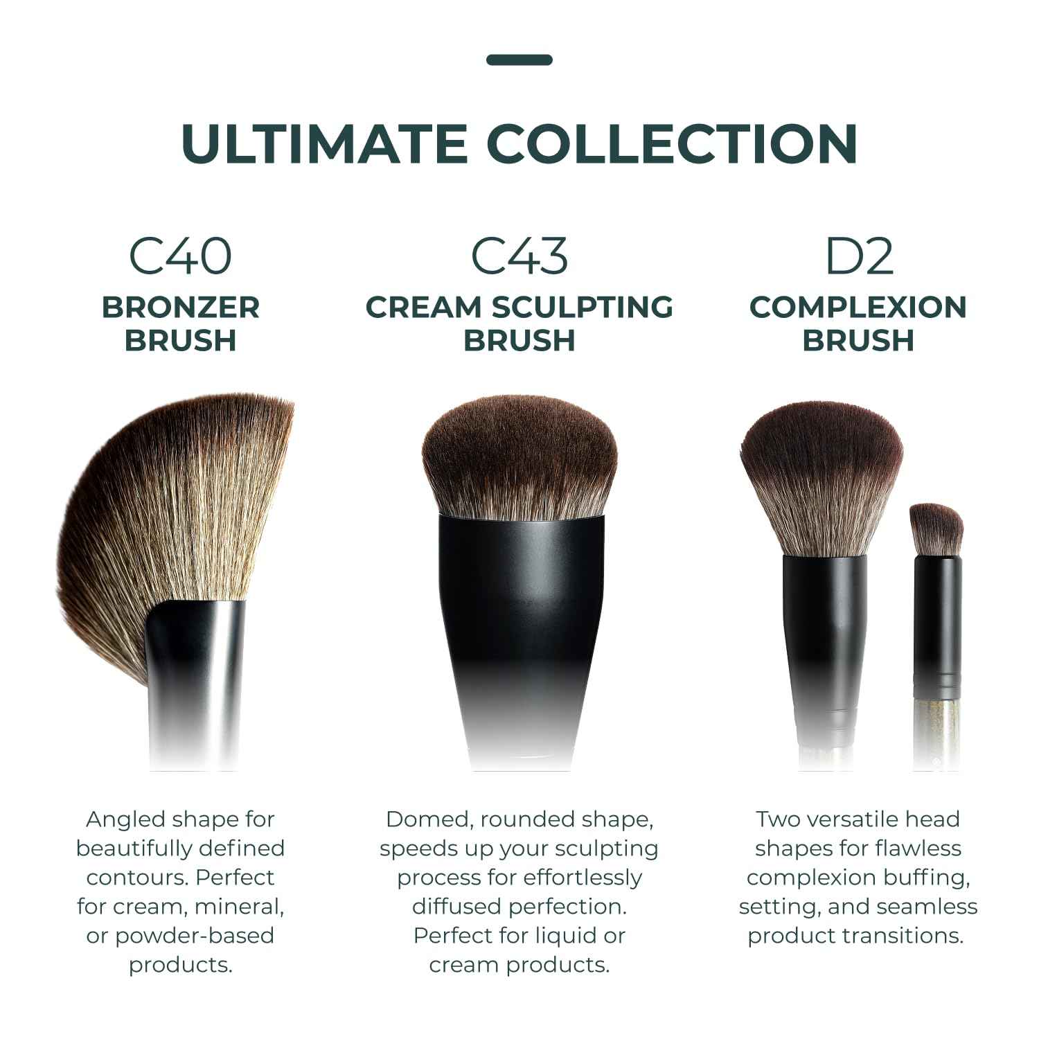 Rose and Ben Beauty D2 Concealer & Complexion Brush | Dual-Ended Design for Seamless Blending | Buffing & Setting for Cream, Liquid, and Powder Makeup | Cruelty-Free Fibers