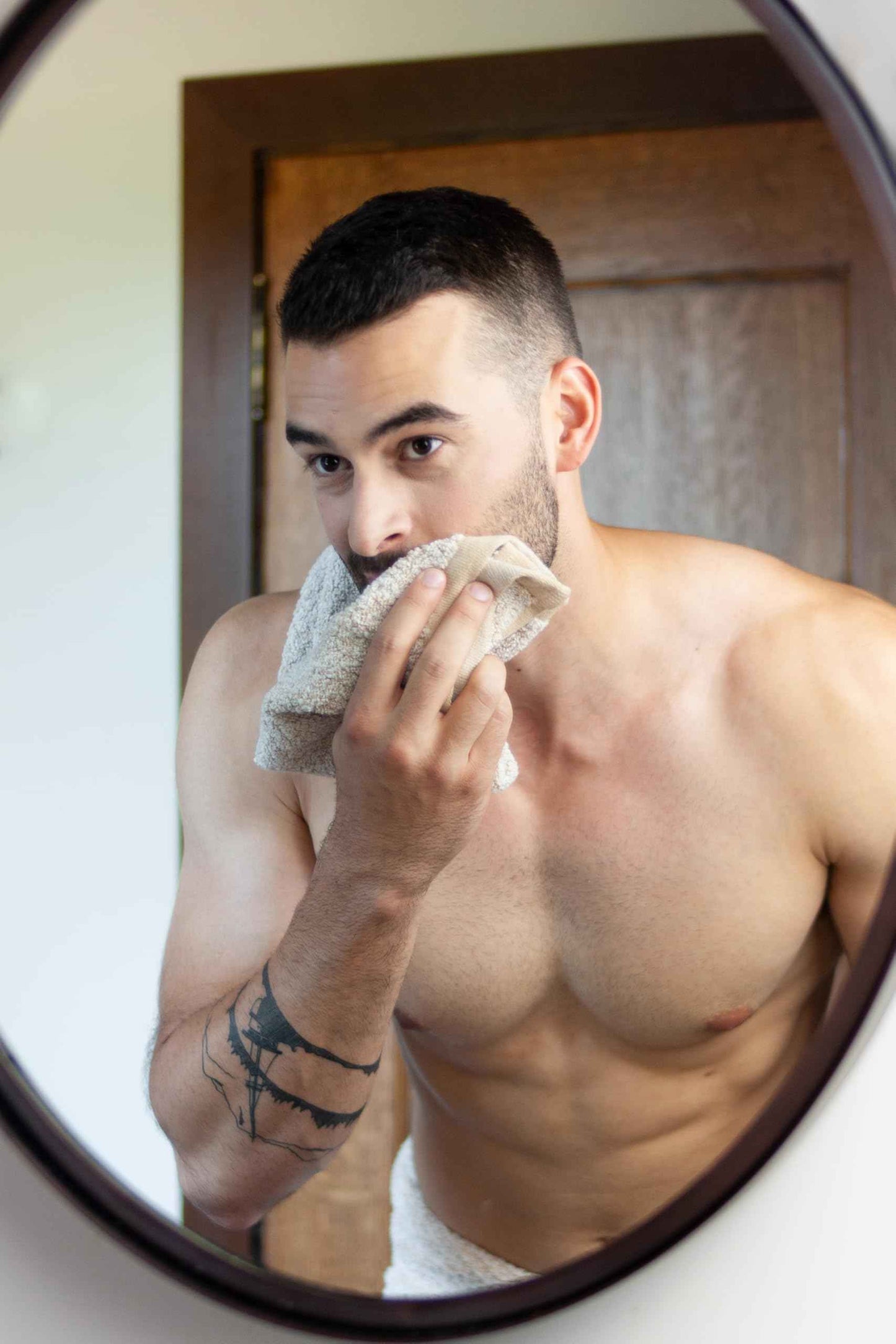 Everplush Diamond Jacquard Washcloth Set of 6, 13" x 13", Brown, Khaki