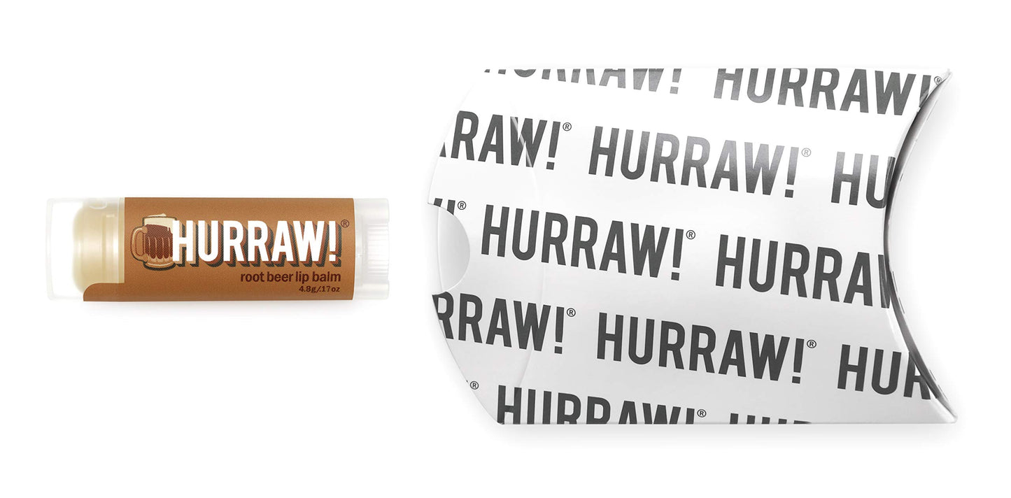 Hurraw! Root Beer Lip Balm: Organic, Certified Vegan, Cruelty and Gluten Free. Non-GMO, 100% Natural Ingredients. Bee, Shea, Soy and Palm Free. Made in USA