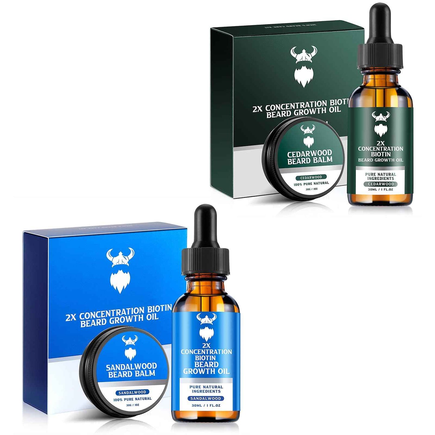 MistySprite Sandalwood Beard Growth Oil with 2X Concentration Biotin for Men and Cedarwood Beard Growth Oil with 2X Concentration Biotin for Men，Natural Ingredients & Thickens Facial Hair Growth