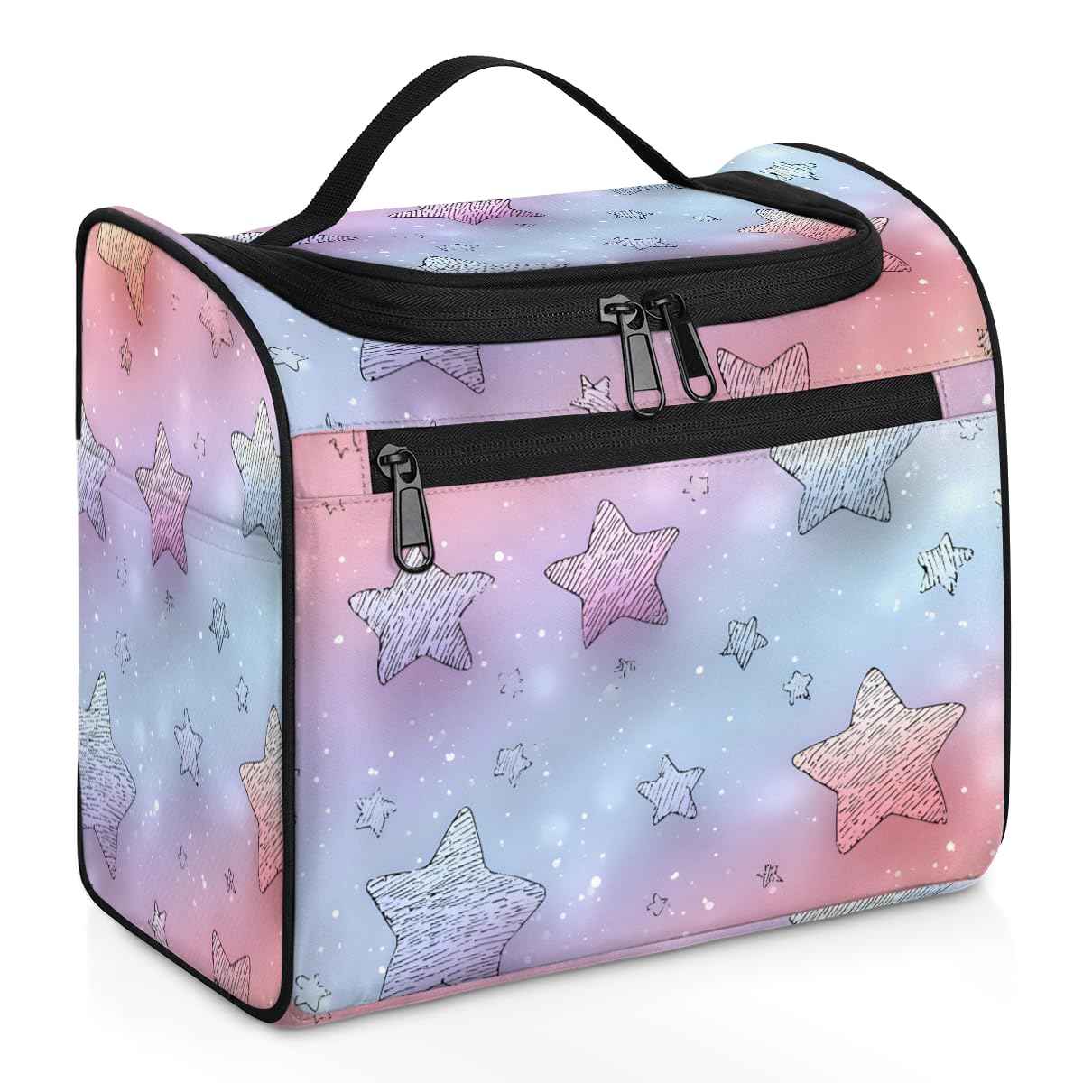 Hanxuanyifan Stars Hanging Travel Toiletry Bag for Women,Travel Bags for Toiletries,Makeup Bag Organizer Cosmetic Bags for Girls