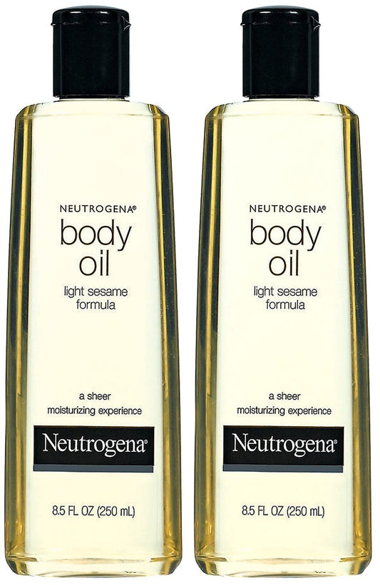 Neutrogena Lightweight Body Oil for Dry Skin, Sheer Moisturizer in Light Sesame Formula, 8.5 fl. oz (Pack of 2)