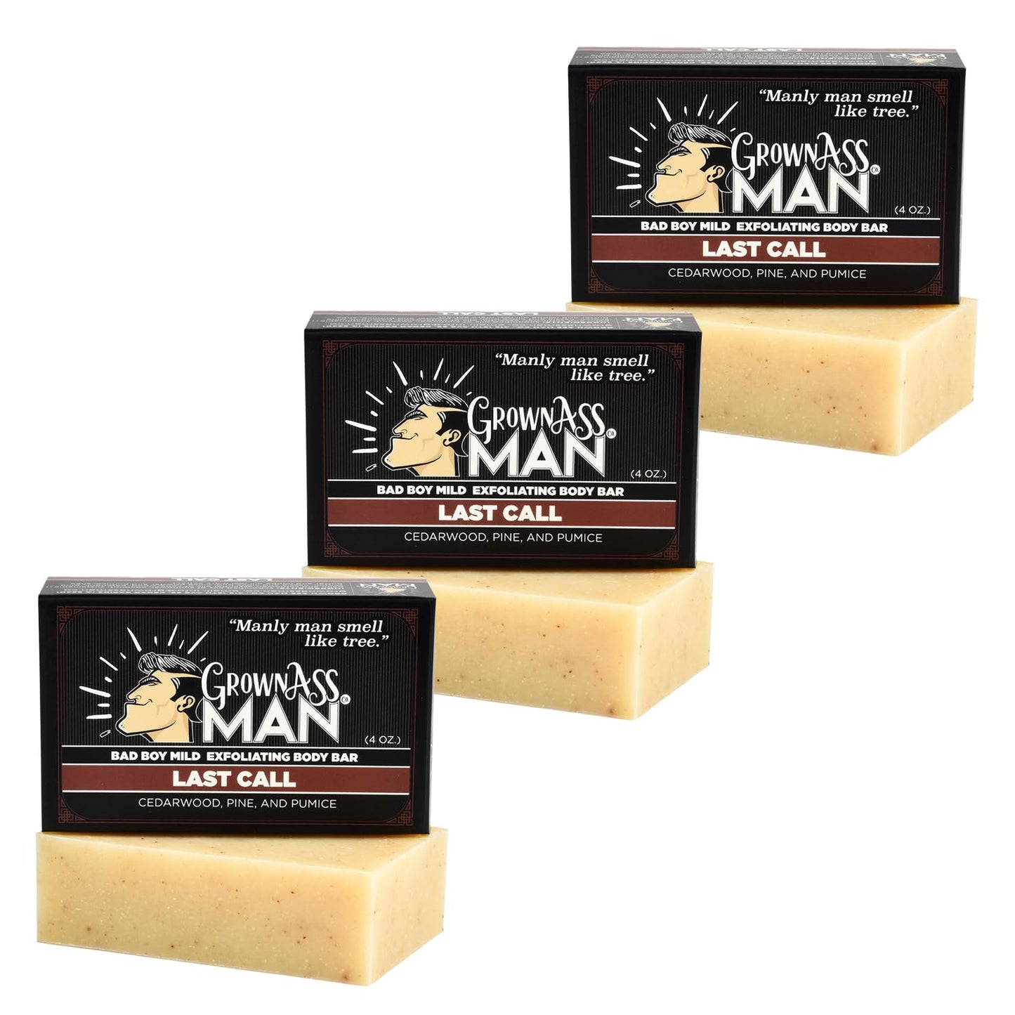 Grown Ass Man Co. Body Bars (Last Call (Mild Exfoliant), 3-Pack)