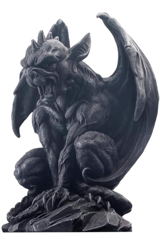 JORAE Winged Gargoyle Statue Indoor Outdoor Home Decor Sitting Guardian Sculpture Halloween Figurines, 9 in, Polyresin