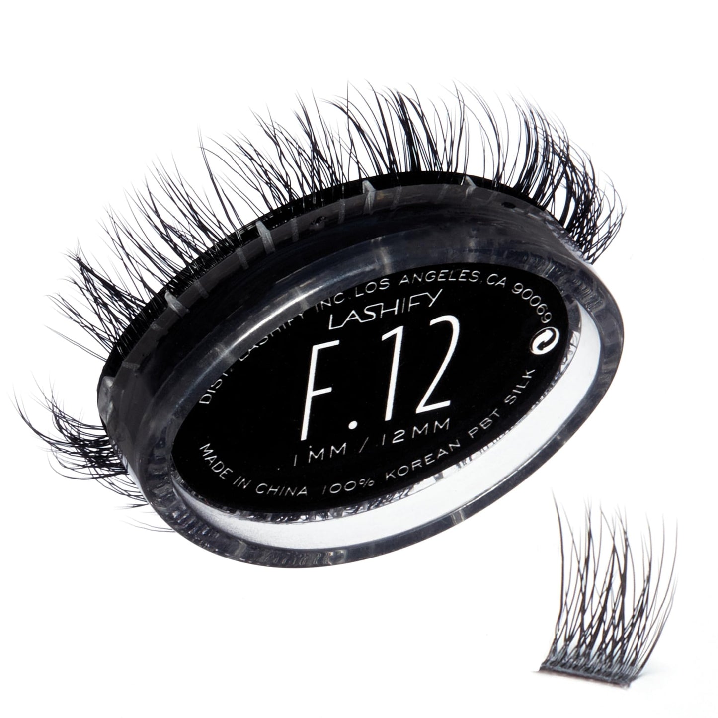 Lashify Fluffy 12mm Gossamer Eyelash Extensions Refill, Black, Easy DIY False Lashes To Add Fullness and Dimension