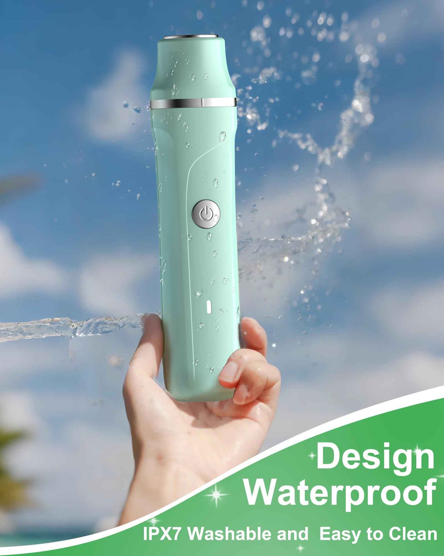 Electric Shaver for Women,3-in-1 Bikini Trimmer for Women & Body Shaver, IPX7 Waterproof,Hypoallergenic Ceramic Blades,USB-C Fast Charging,Travel Trimmer for Face, Legs,Bikini Line & Foil,Green