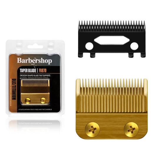 Amorka FX802G Replacement Blades for BaBylissPRO Clippers, Replacement Clipper Blades Compatible with BaBylissPRO Barberology FX870/FXF880/FX810/FX825/FX673N, Gold