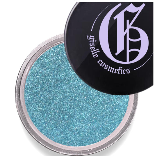 Giselle Cosmetics Teal Blue Mineral Eye Shadow Loose - Organic, Hypoallergenic, Talc Free, High Pigment Shimmer Eyeshadow Palette with Iridescent, Sparkle & Glitter - Highlighter Makeup