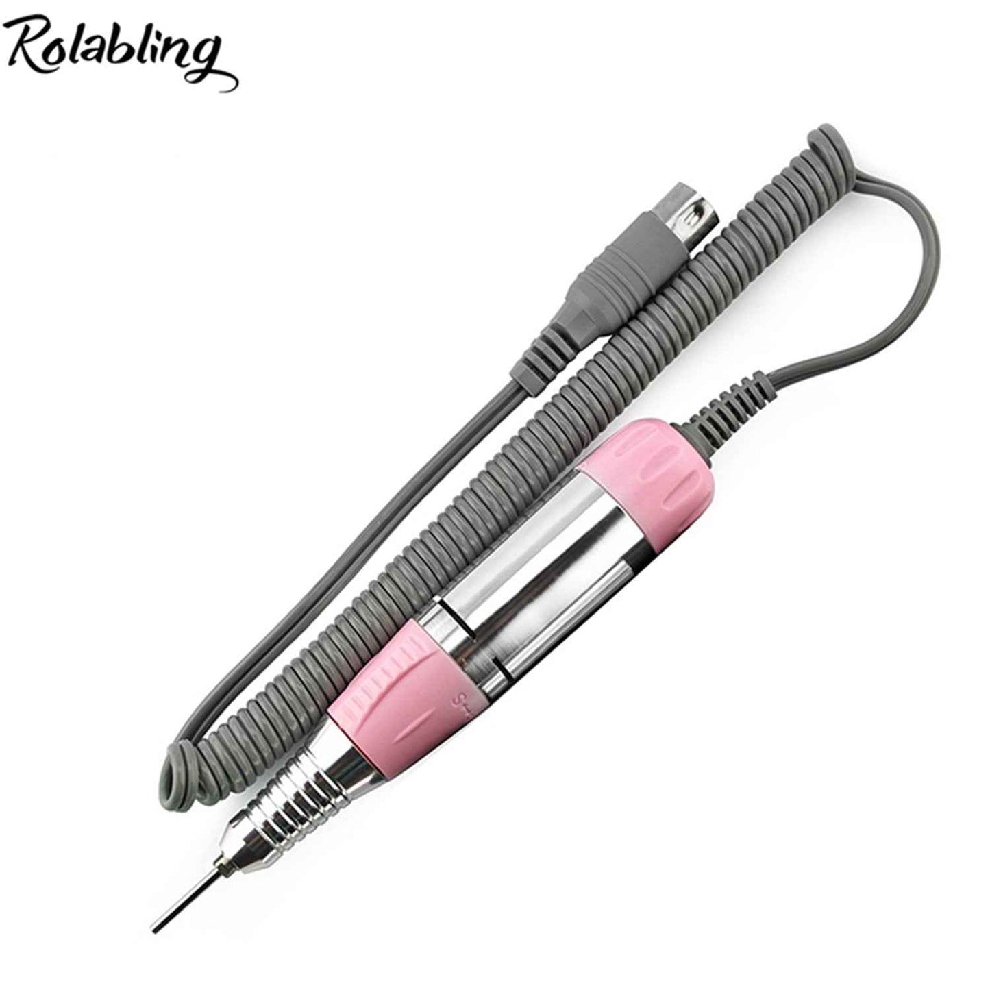 Rolabling Nail Drill Handpiece Electric Nail Drill Handle Machine Replacement Nail Polishing Pen Portable Manicure Pedicure Tool (Pink)