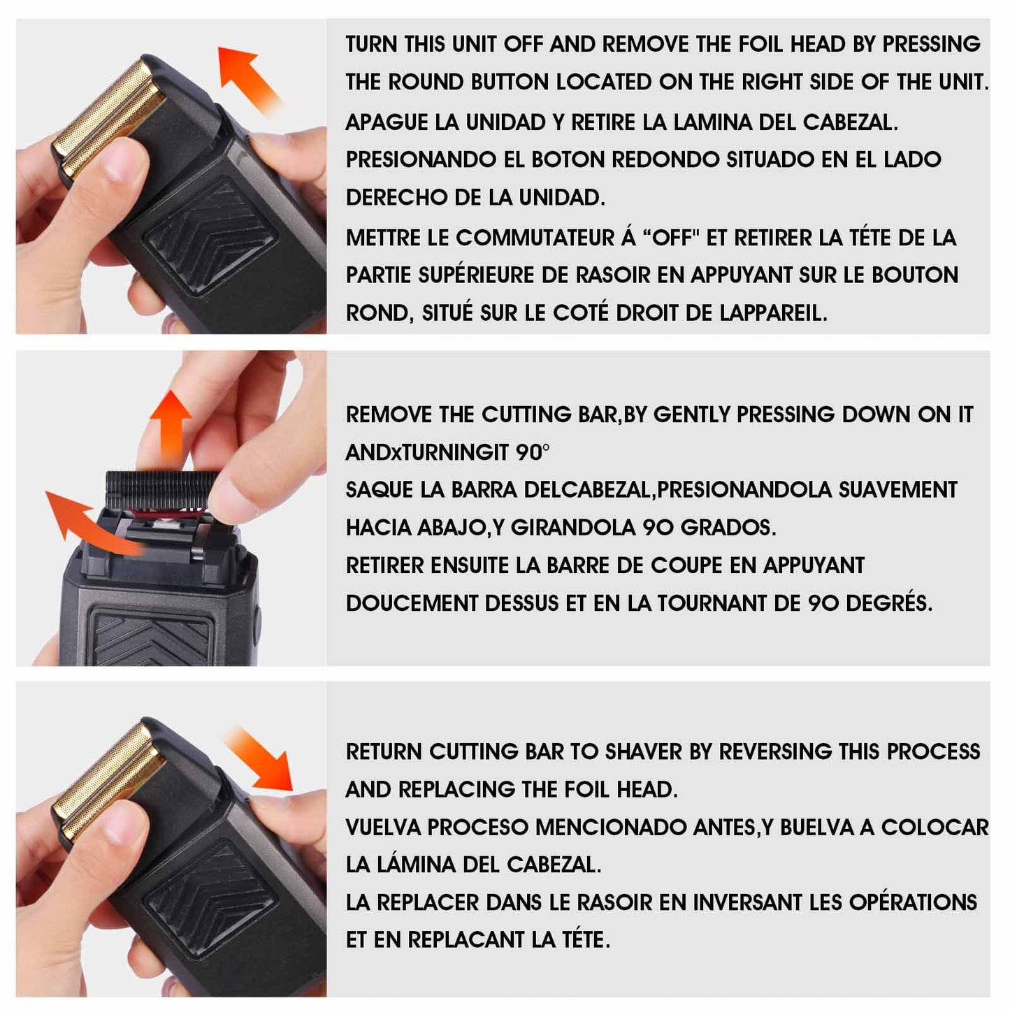 Professional 5 Star Series Finale Shaver Shaper Replacement Foil and Cutter Bar Assembly Compatible with Shaver Model 7031-100, 7043-100 Super Close Super Close Shaving Replacement Heads