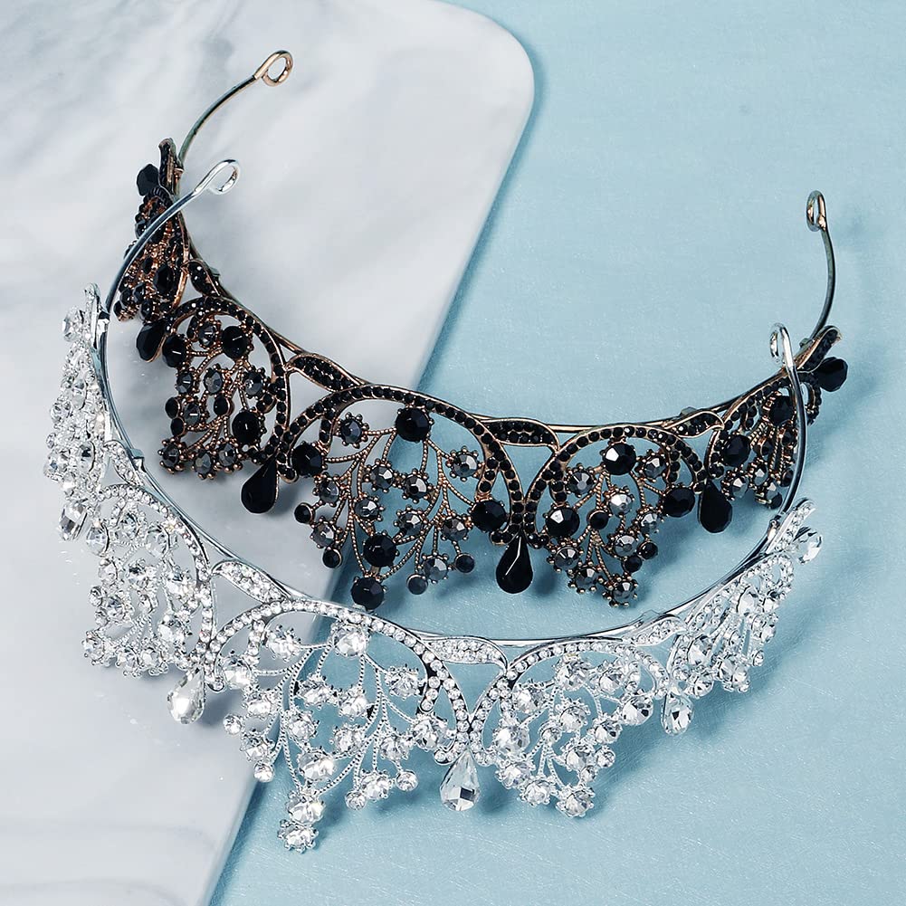 Tiara For Women And Girls,Baroque Royal Queen Crowns Pageant Crown Headband, Wedding Queen Birthday Crowns Rhinestone Bridal Crown For Decor Accessory for Party