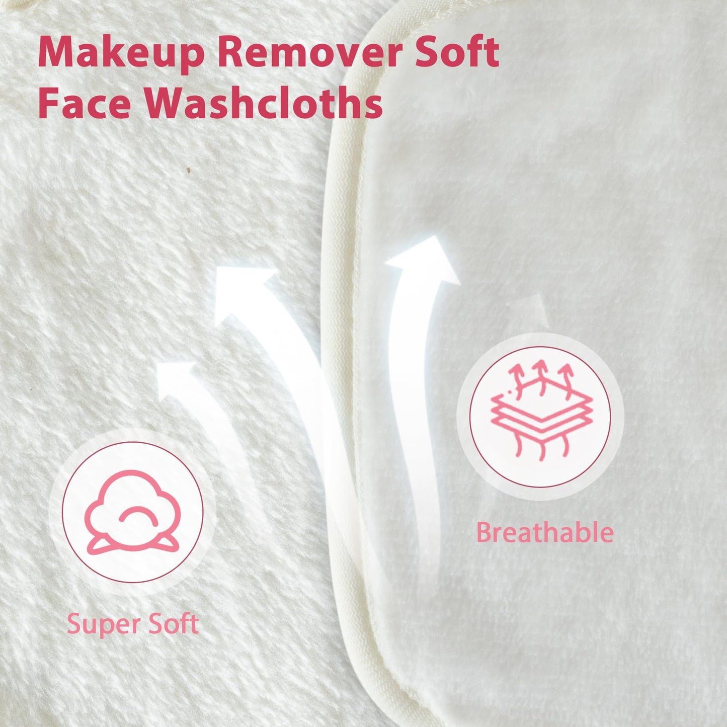 Makeup Remover Cloth, 6" x 6" Make Up Towels Reusable Face Cloth for Washing Face, Makeup Remover Pads Microfiber Face Washcloth with Mesh Bag, 12 Pack