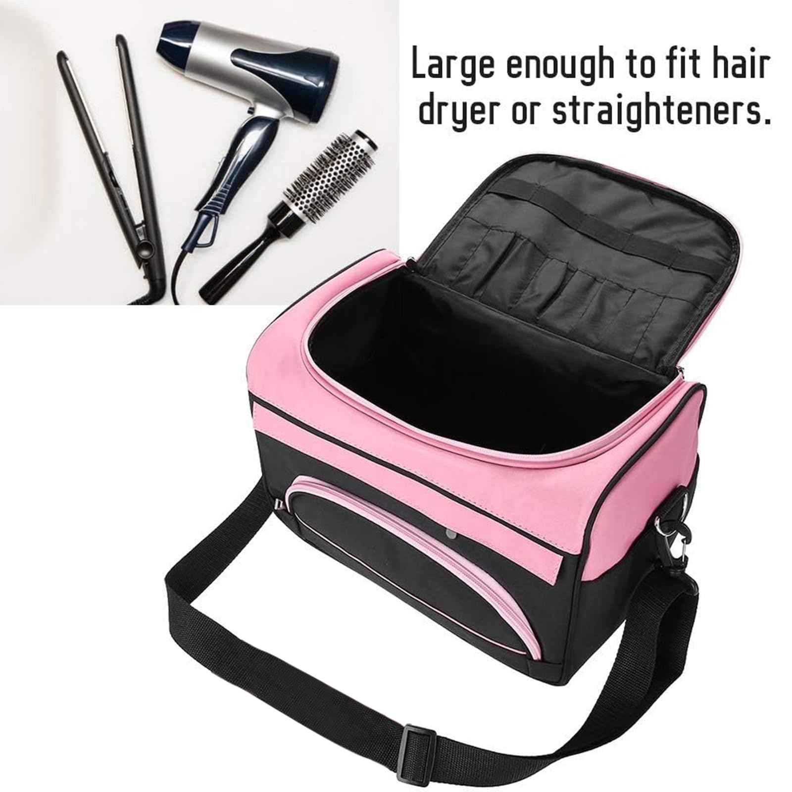 Petyoung Large Capacity Hairdressing Carrying Bag with Shoulder Strap,Professional Hairdressing Equipment Beauty Salon Tool Travel Storage Case,Portable Barber Toolkit Comb Scissors Clip Storage