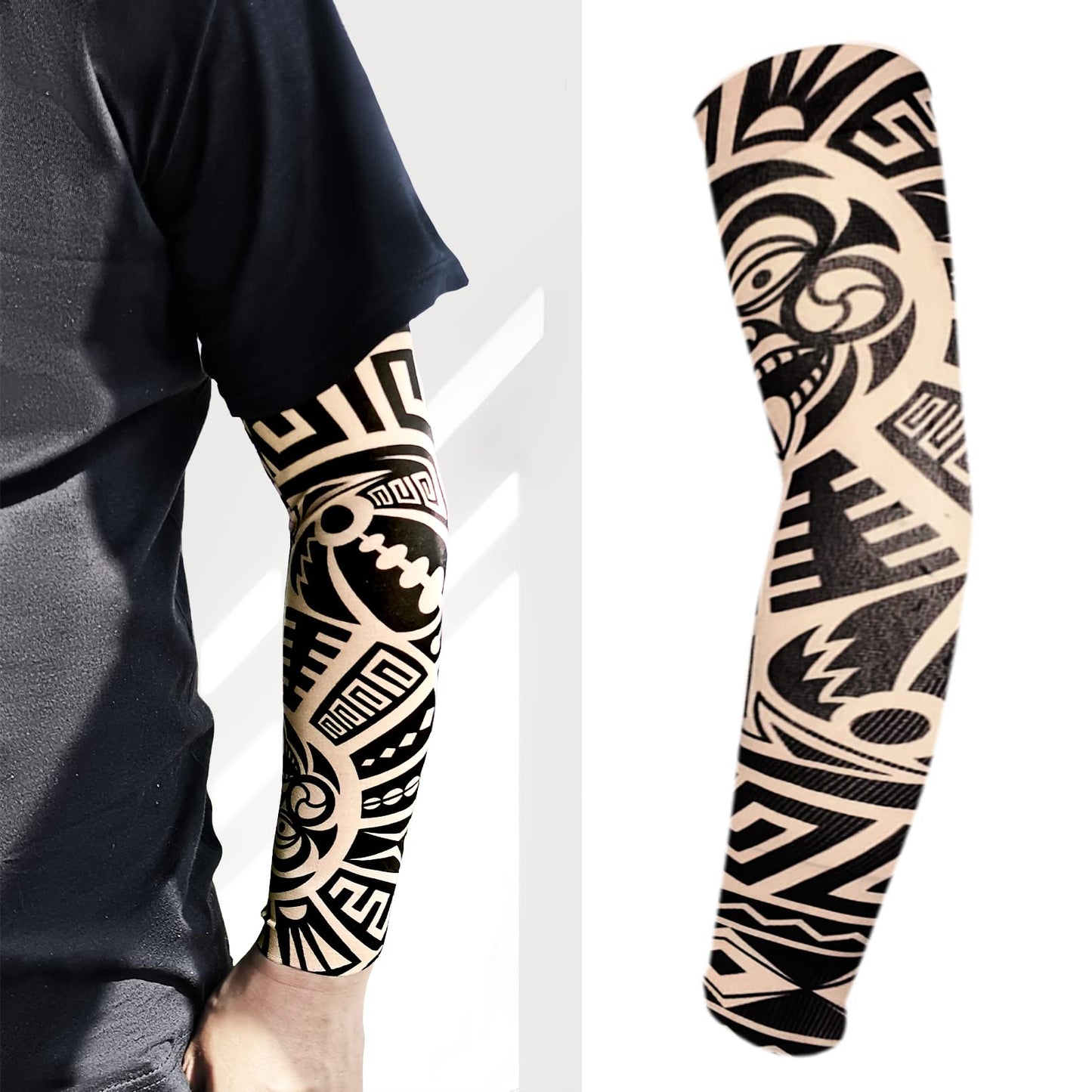 Aresvns Extended Version Tattoo Sleeves for Bicker,Slip On Tattoo Sleeves 10PCS Arm Sleeves Kit Halloween Tattoo Sleeves Cover for Stretchable Cosplay Christmas Gift