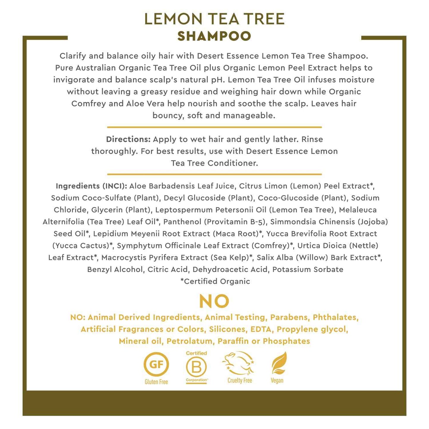 Desert Essence Lemon Tea Tree Shampoo - 8 Fl Oz - Pack Of 3